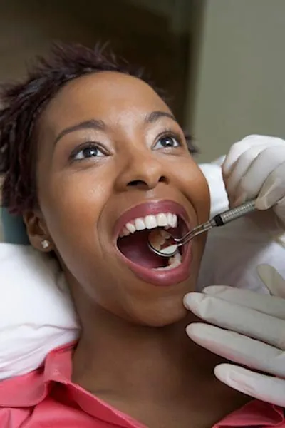 patient visiting Hymas Family Dental for a routine checkup