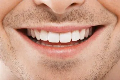 closeup of a man's smile
